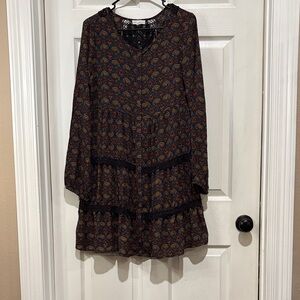 Chic Floral Long Sleeve Dress